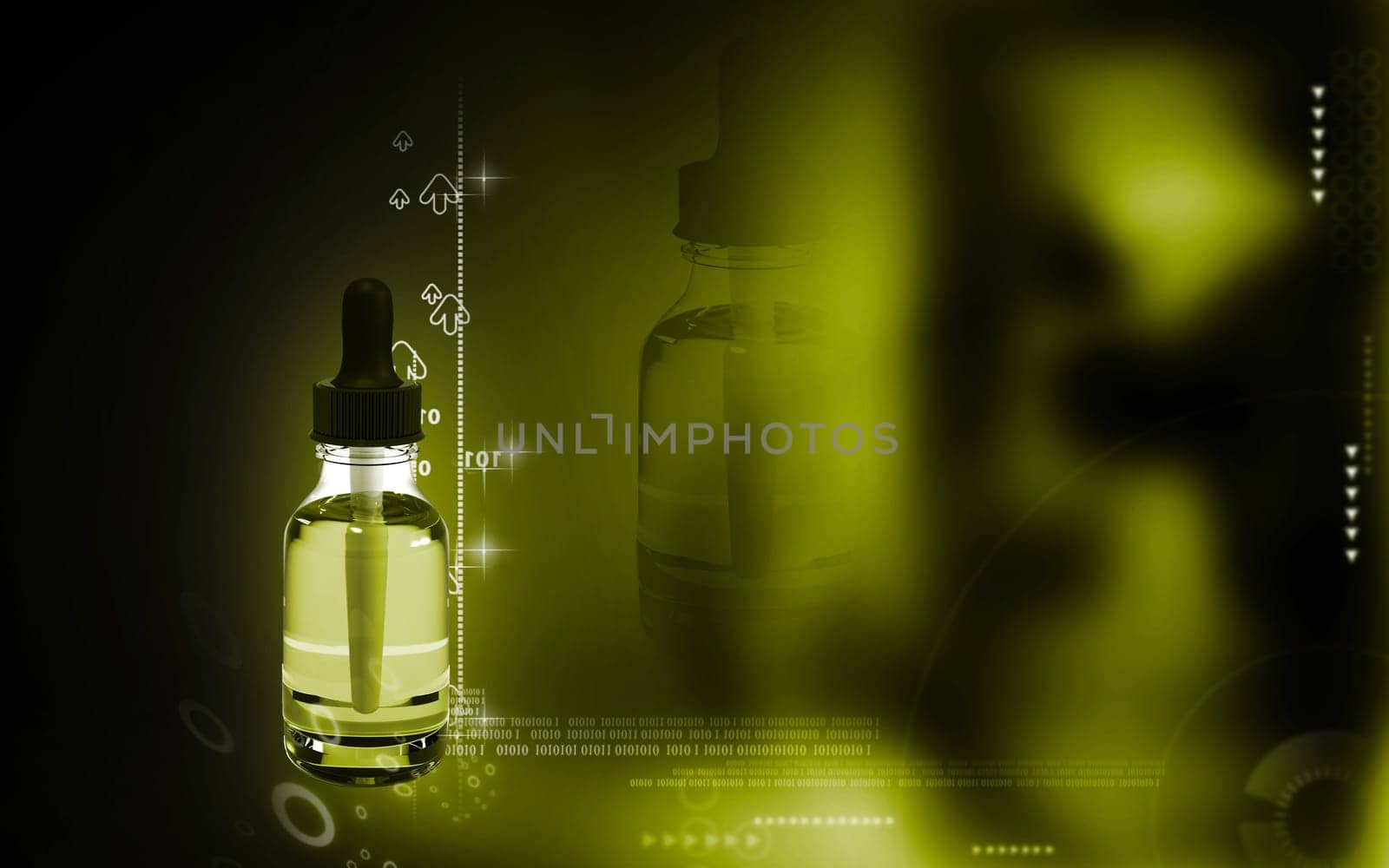Digital illustration of medicine in colour background