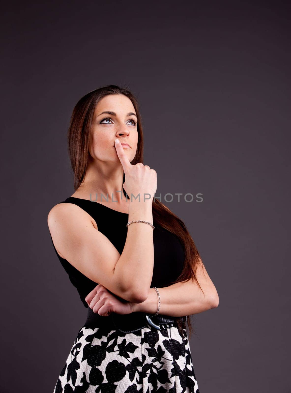 beautiful woman thinking about her future and possibilities