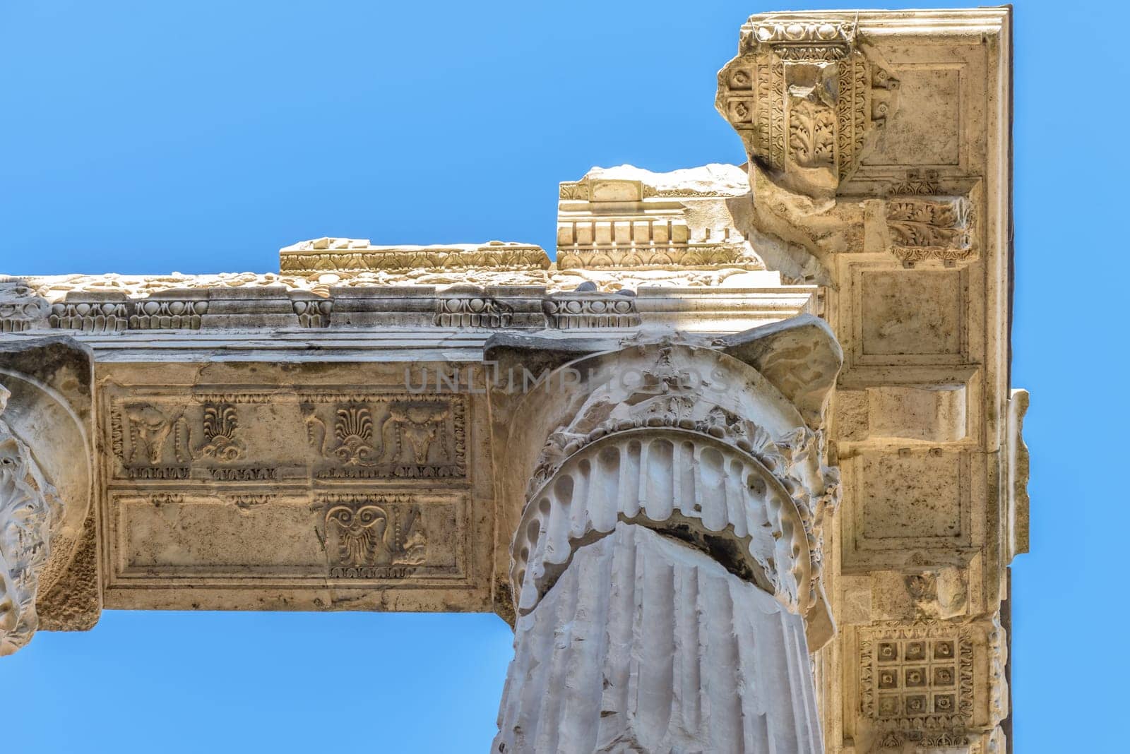 buildings and ruins around marcello theater in rome italy