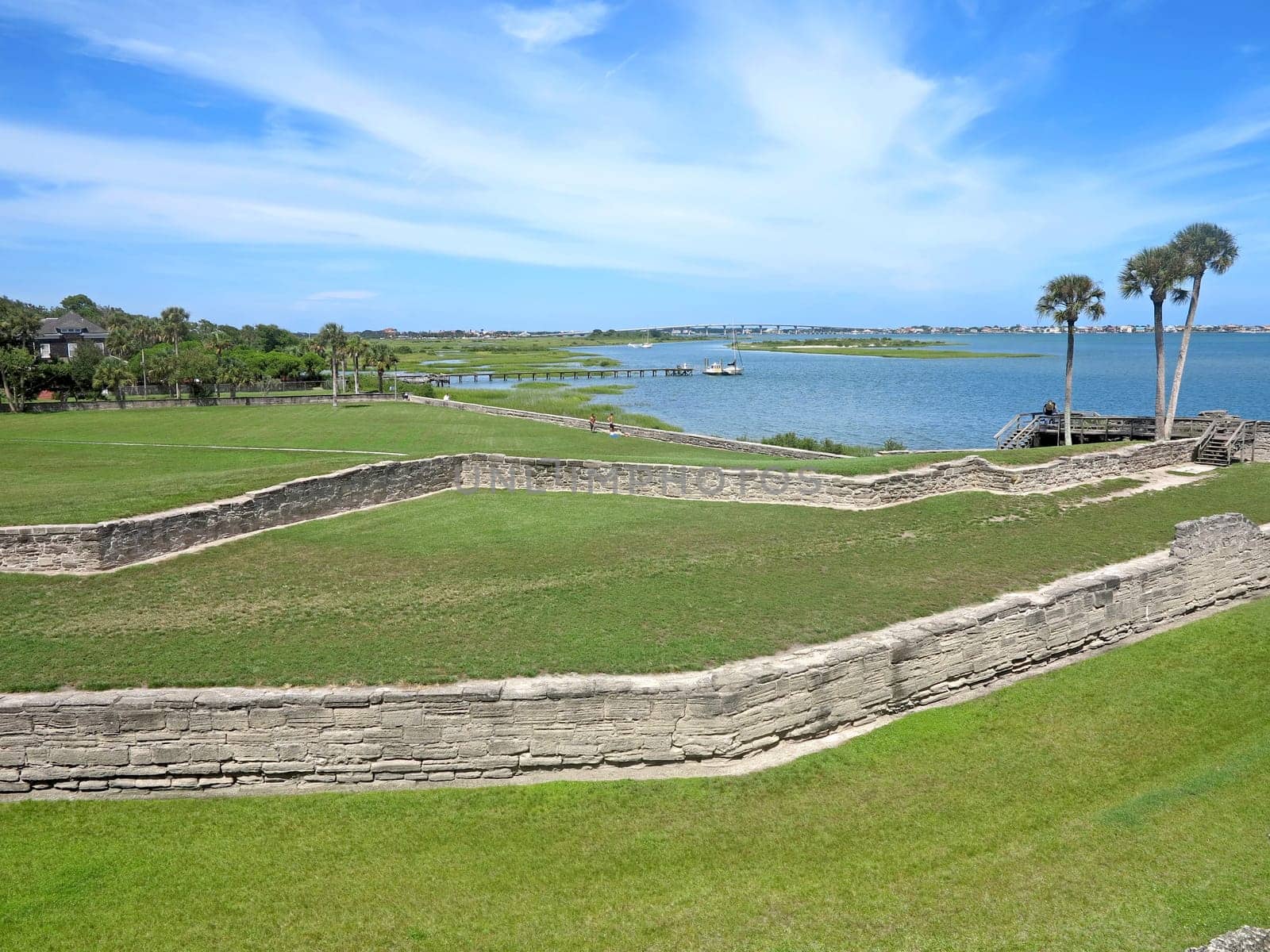 The Castillo de San Marcos Fort in St Augustine, Florida looking towards the Atlantic