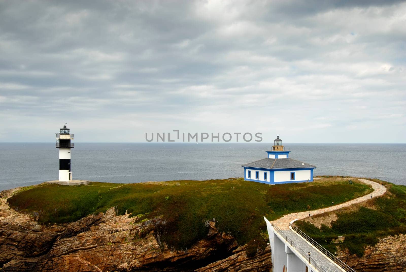 small lighthouse at the coast of north of spain