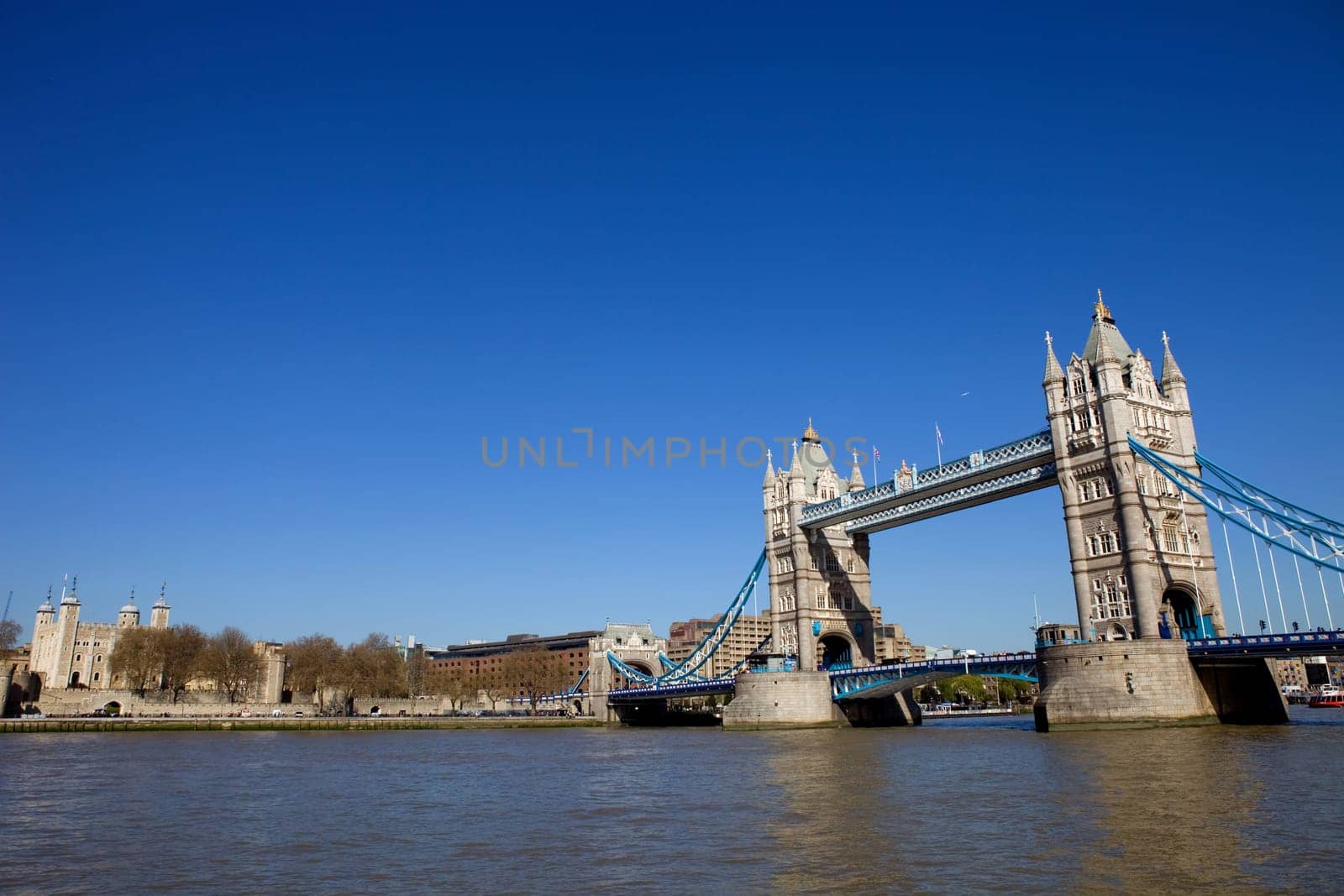 Detail of the tower bridge of London, England