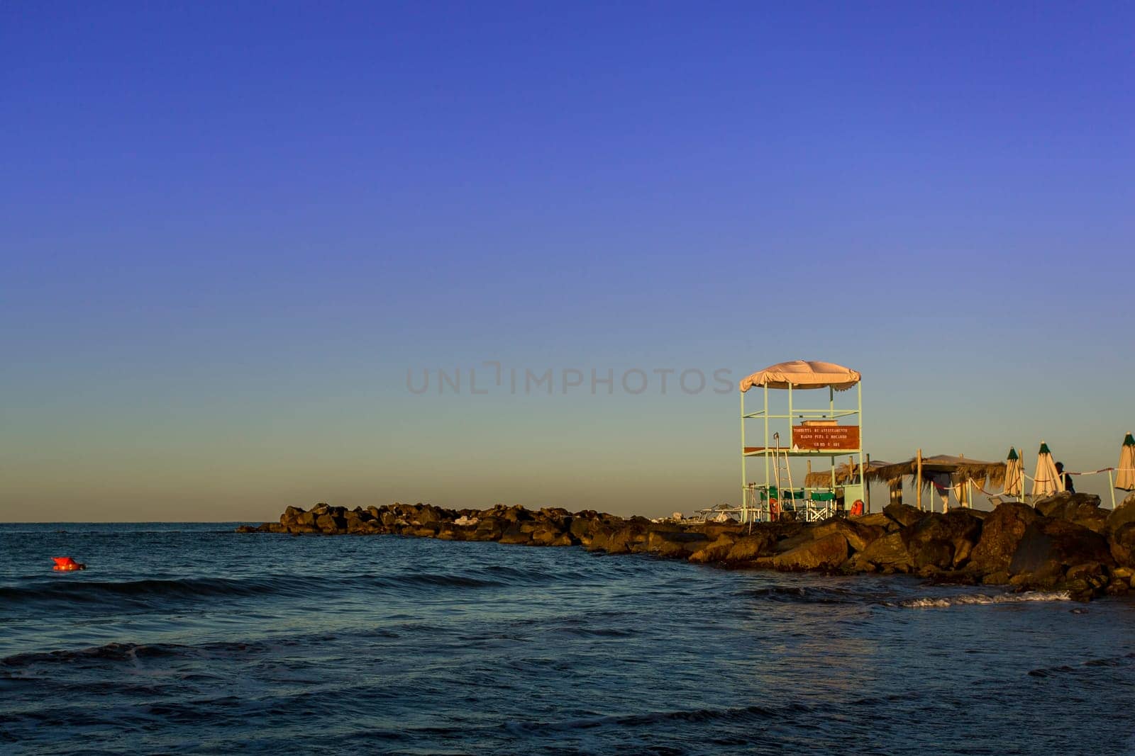 View of a lookout tower on the cliff