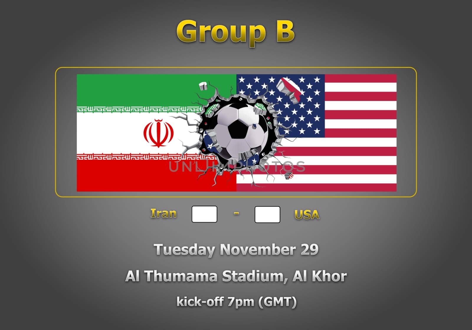 Concept 3d illustration group stage of World Cup Qatar 2022 championship.