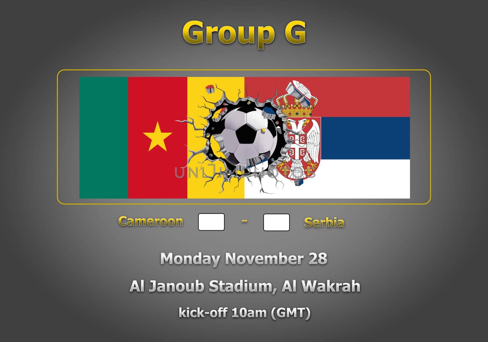 Concept 3d illustration group stage of World Cup Qatar 2022 championship.