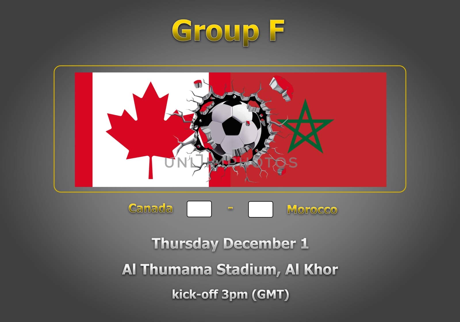 Concept 3d illustration group stage of World Cup Qatar 2022 championship.