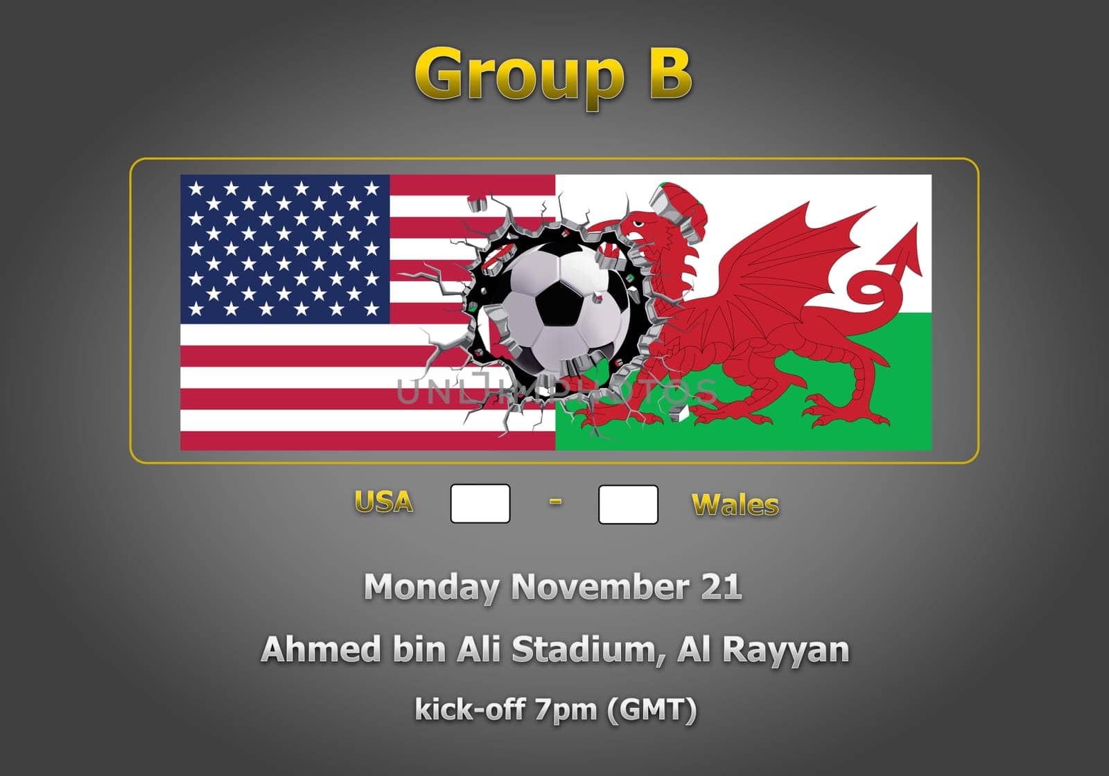 Concept 3d illustration group stage of World Cup Qatar 2022 championship.