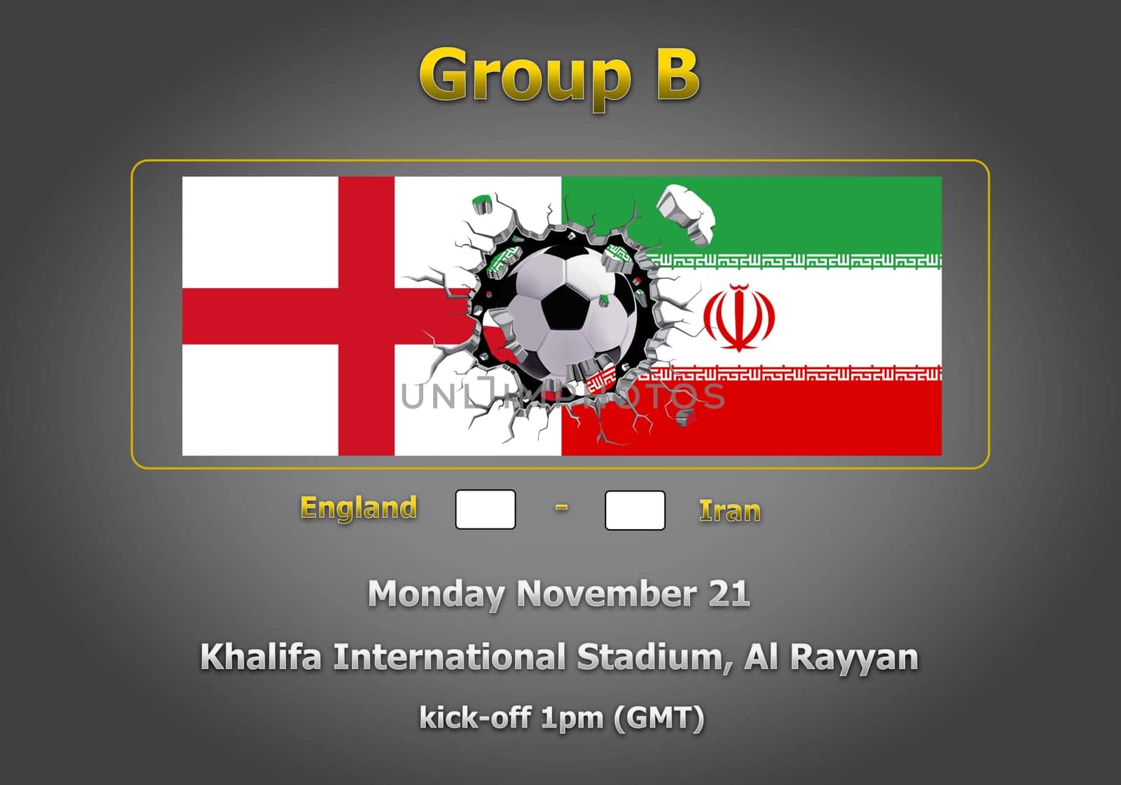 Concept 3d illustration group stage of World Cup Qatar 2022 championship.