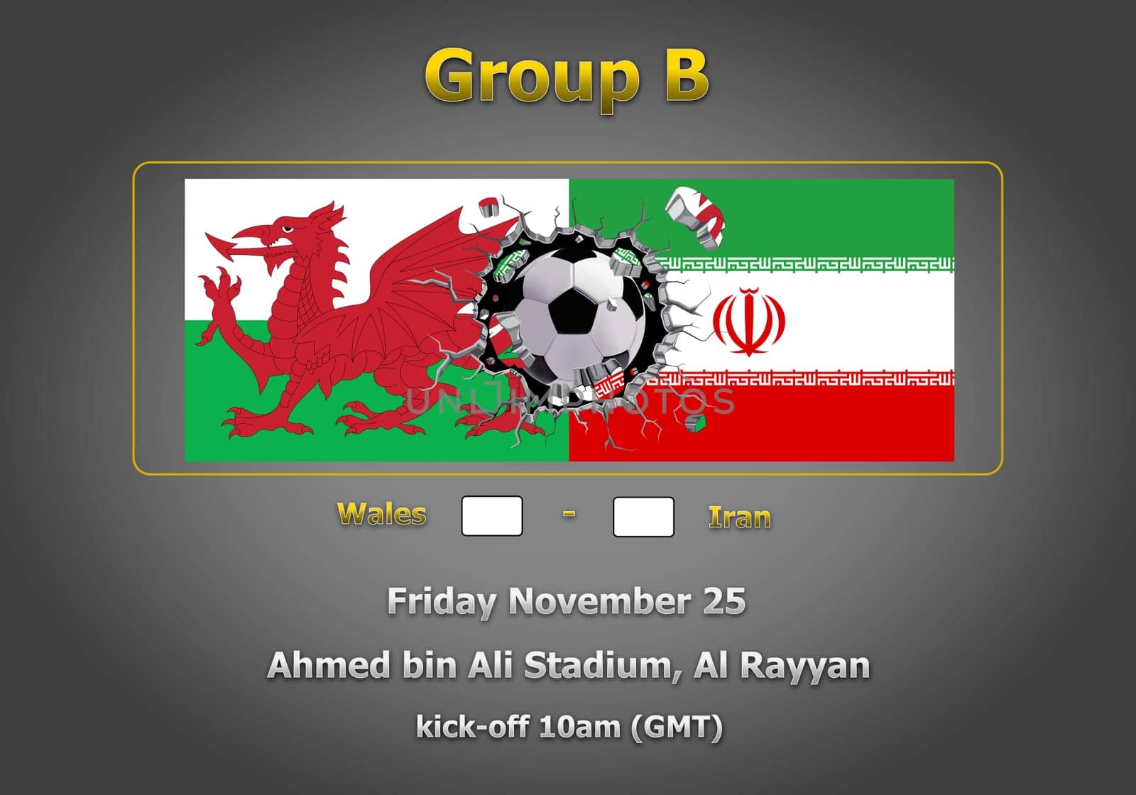 Concept 3d illustration group stage of World Cup Qatar 2022 championship.