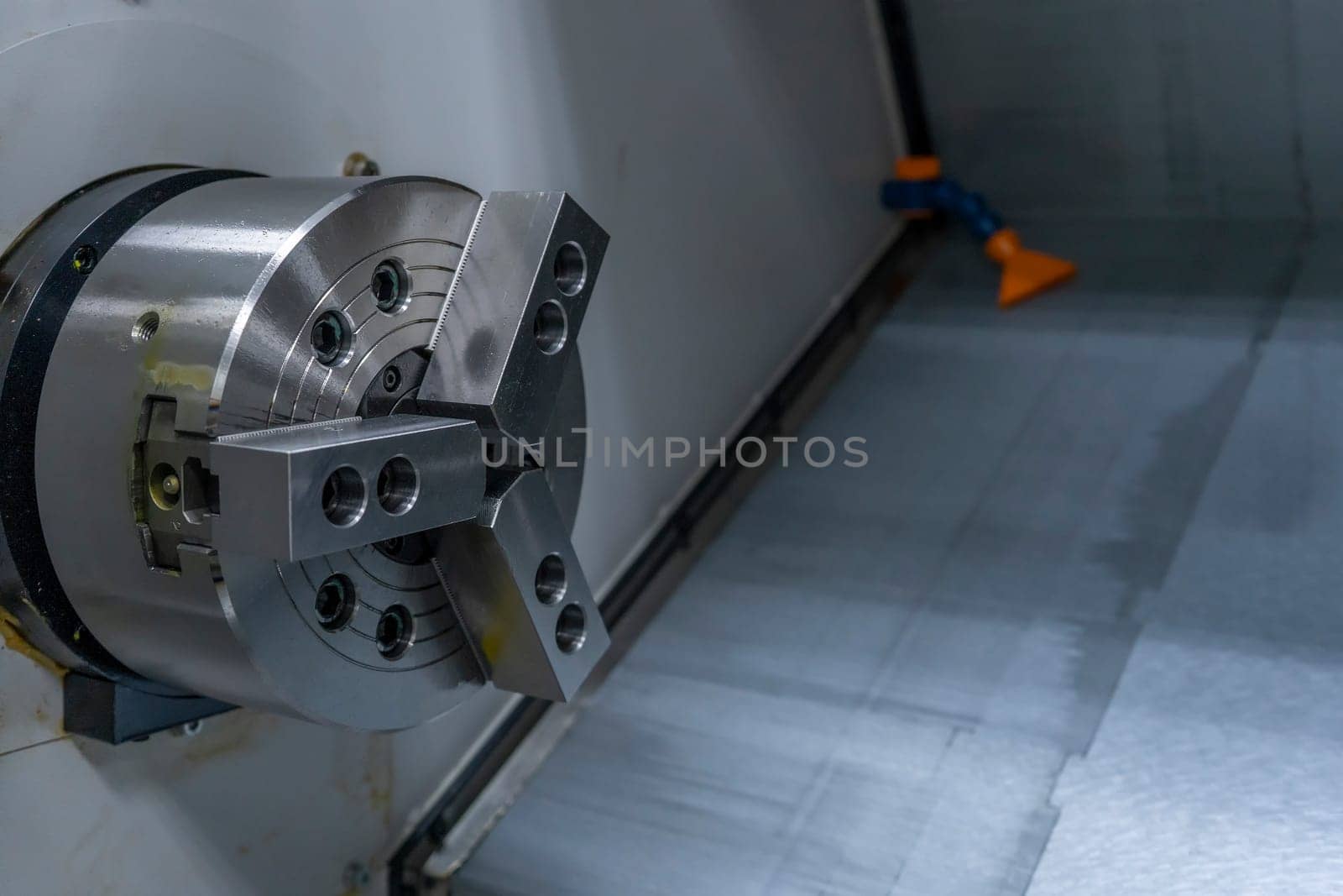 CNC turning machine spindle and lathe workshop