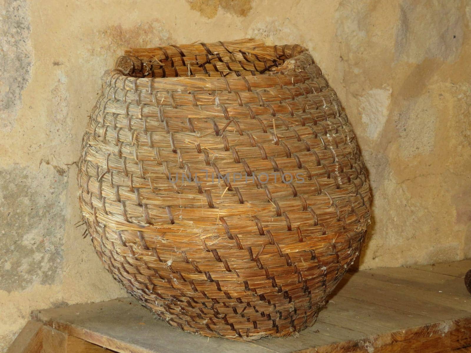 old baskets for the collection of flour in the old mills
