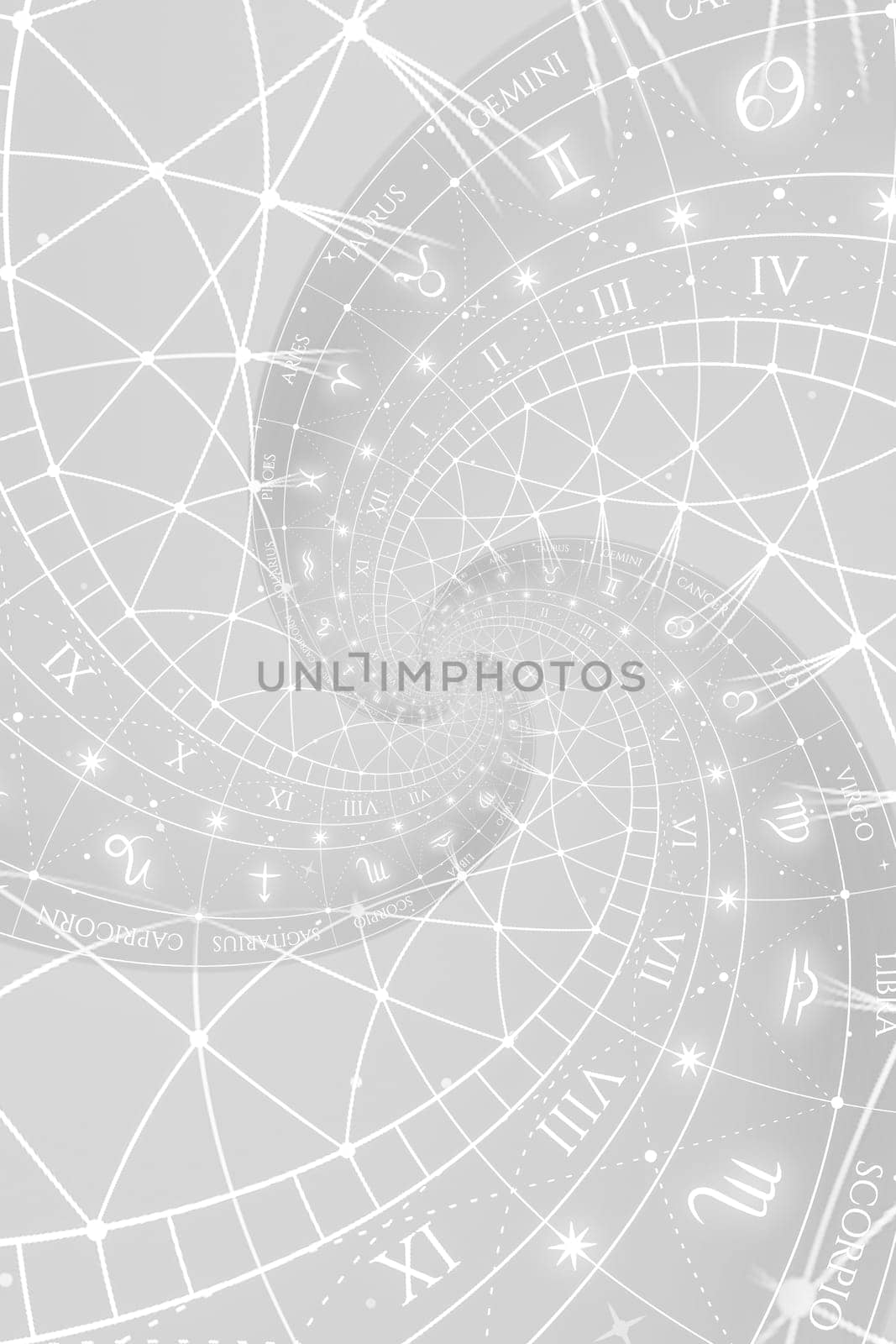 Astrology and alchemy sign background illustration - white