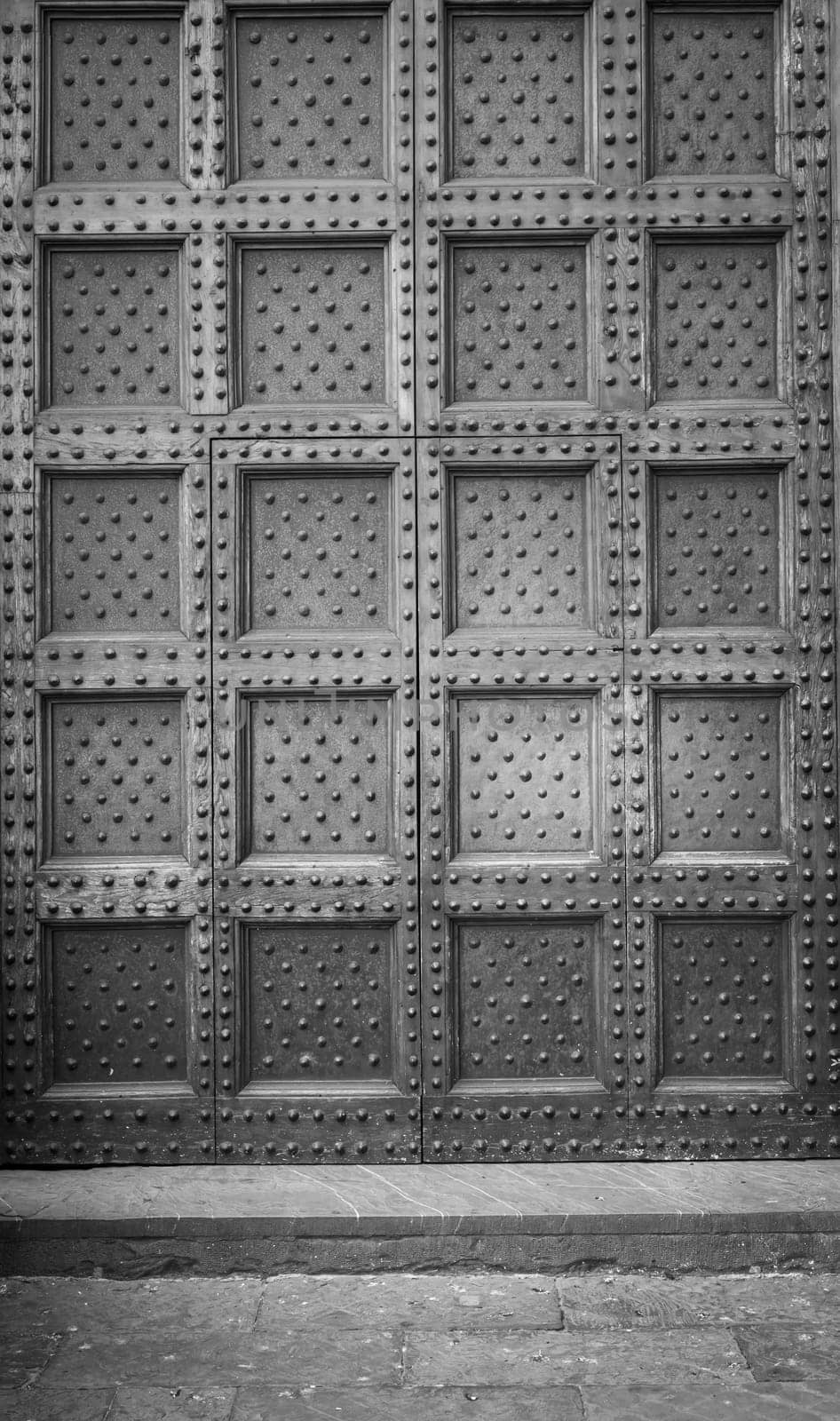Antique door in historical building - Concept of security, mystery, grunge