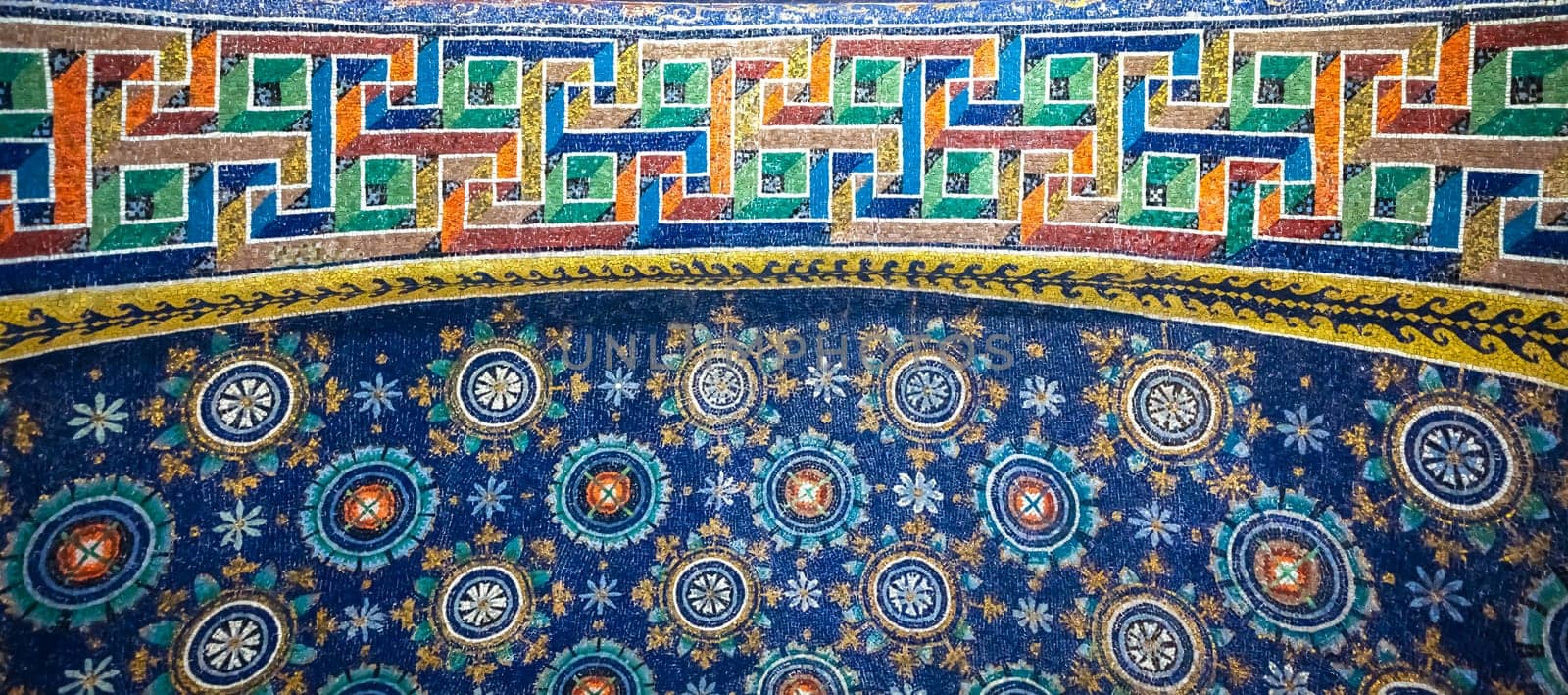 RAVENNA, ITALY - CIRCA AUGUST 2020: historic byzantine mosaic in Saint Vitale Basilica