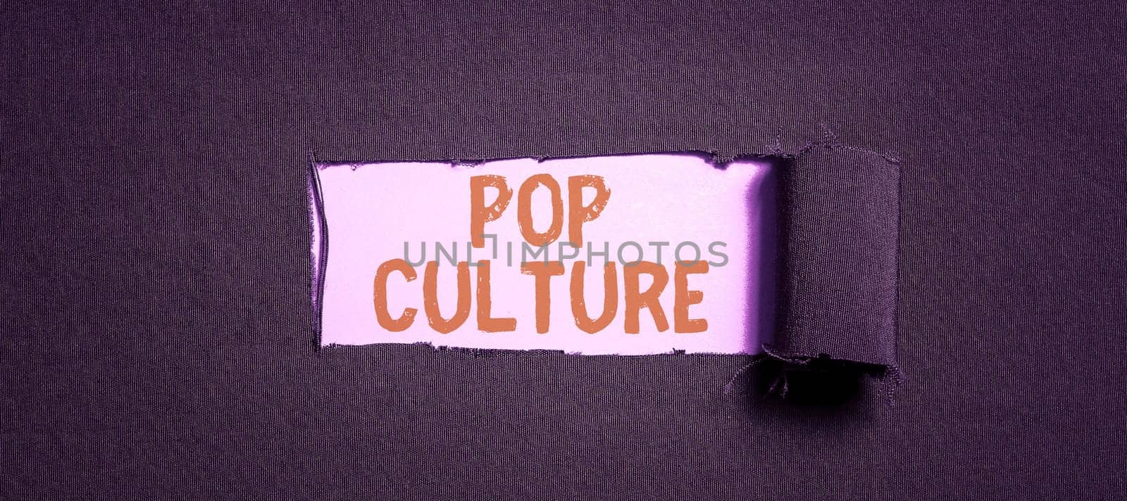 Text caption presenting Pop Culture, Business concept describes the lifestyle and tastes of the majority of mostly younger people