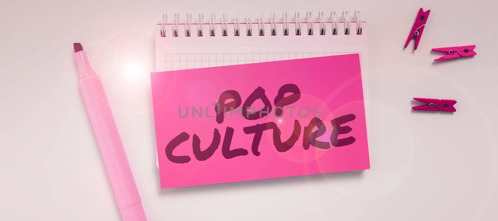 Conceptual caption Pop Culture, Business showcase describes the lifestyle and tastes of the majority of mostly younger people