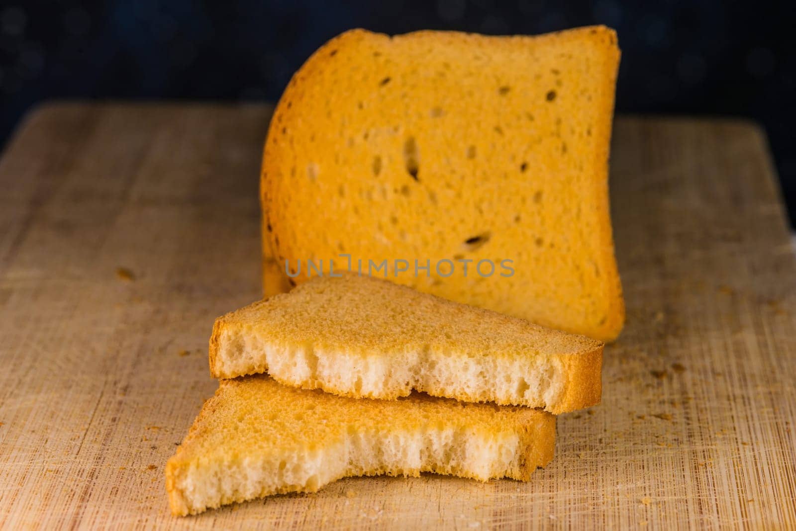 fresh Zwieback in a closeup