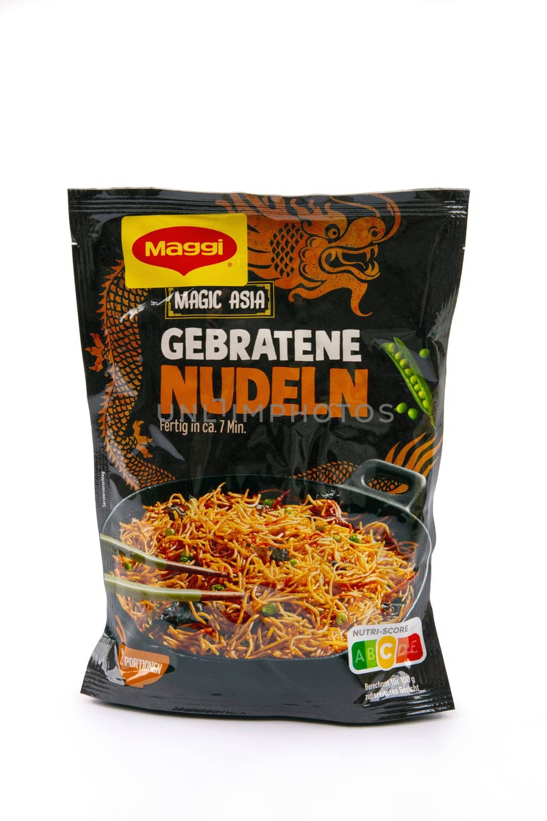 WETZLAR, GERMANY 2022-07-25: MAGGI Asia Instant Noodles.Maggi is an international brand of soups, stocks, bouillon cubes, ketchup, sauce.