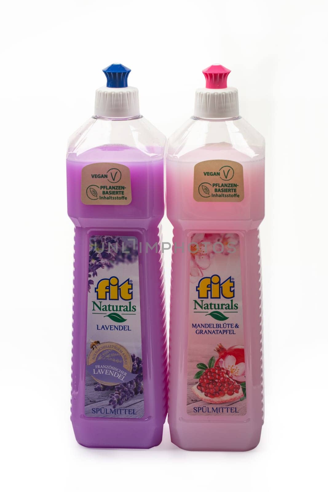 WETZLAR, GERMANY 2022-07-18: Plastic bottles of fit dishwashing liquid.