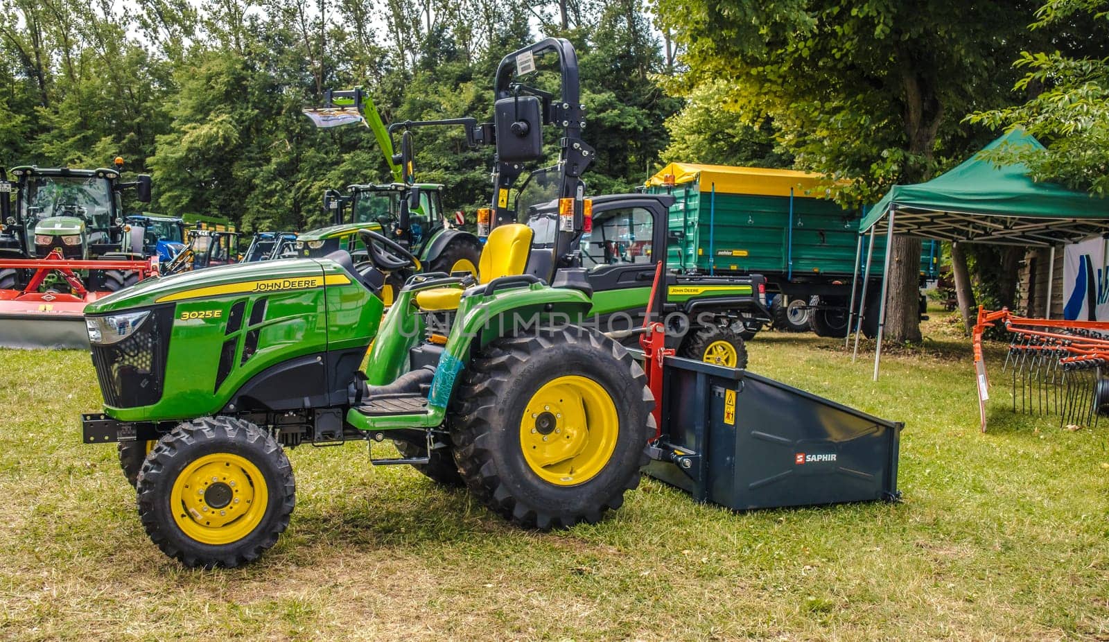 GERMANY - WETZLAR JULY 08: JOHN DEERE Tractor. John Deere is an American manufacturer of agricultural, forestry and construction machinery.