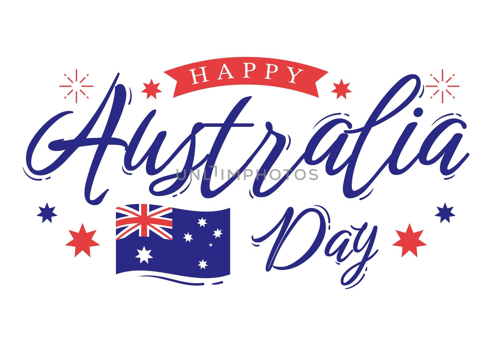 Happy Australia Day Observed Every Year on January 26th with Flags and Map to Diversity of Peoples in Flat Cartoon Hand Drawn Template Illustration