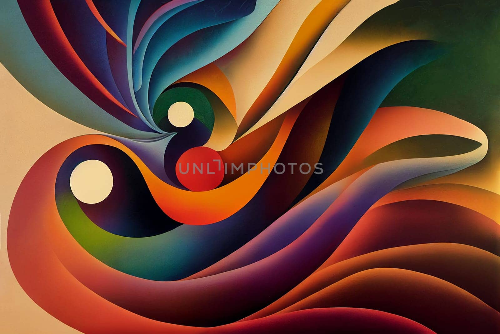 Colorful smooth waves, abstract curves and lines, art background, illustration
