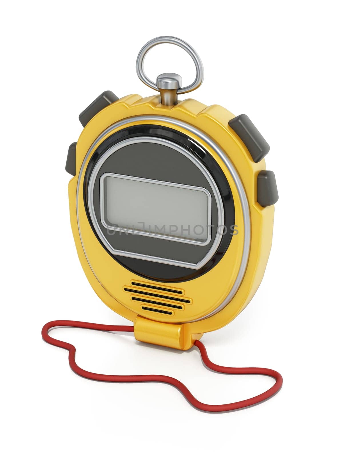Digital chronometer isolated on white background. 3D illustration.