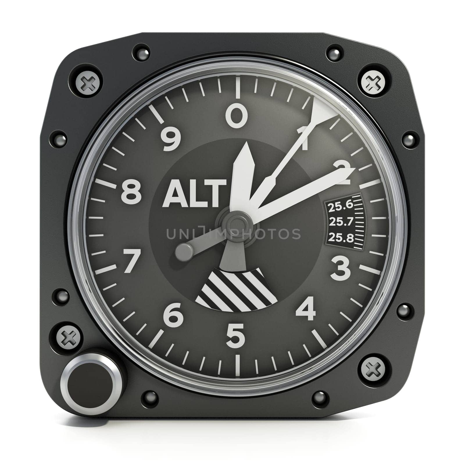 Altimeter isolated on white background. 3D illustration.