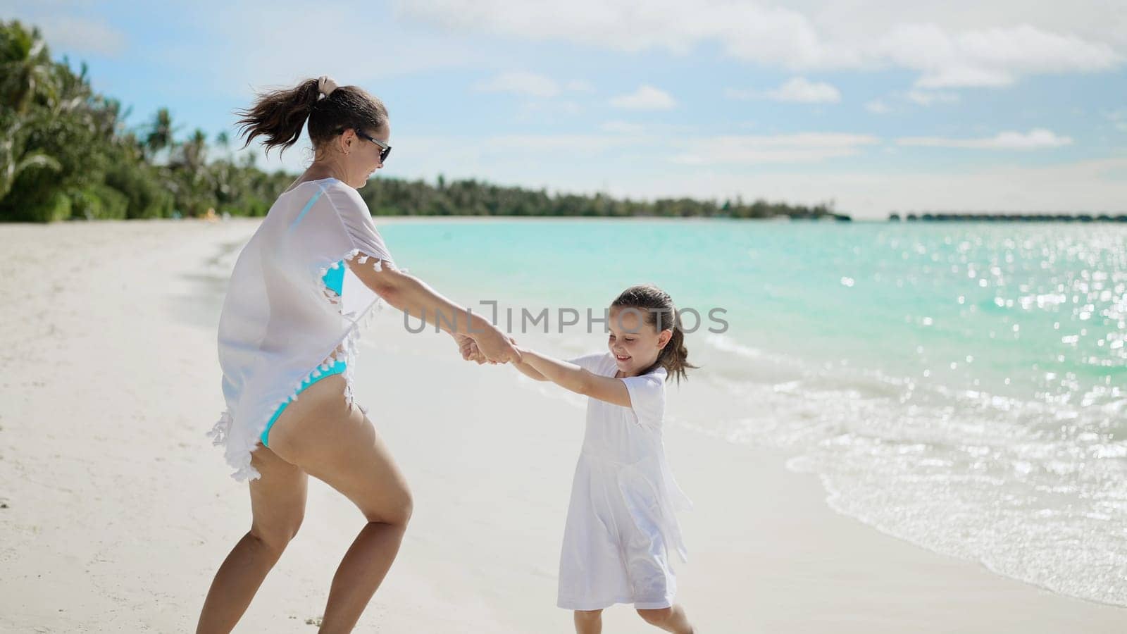 Fun Family Beach Vacation Together. Summer Activity