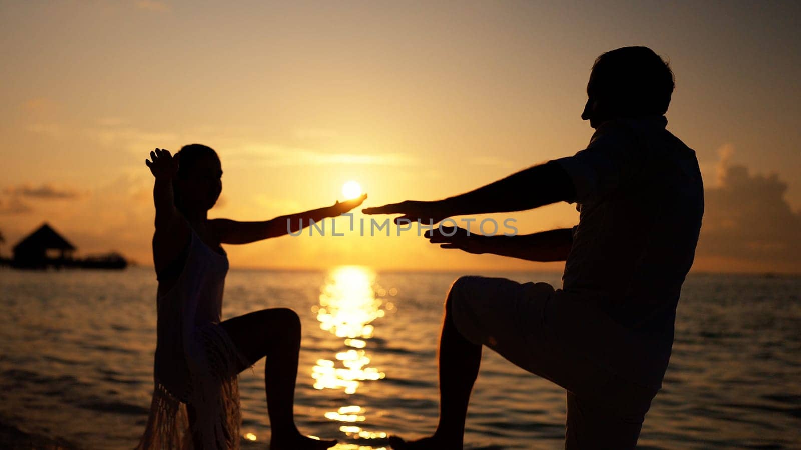 Healthy Sport Exercise In Sunset. Summer Evening