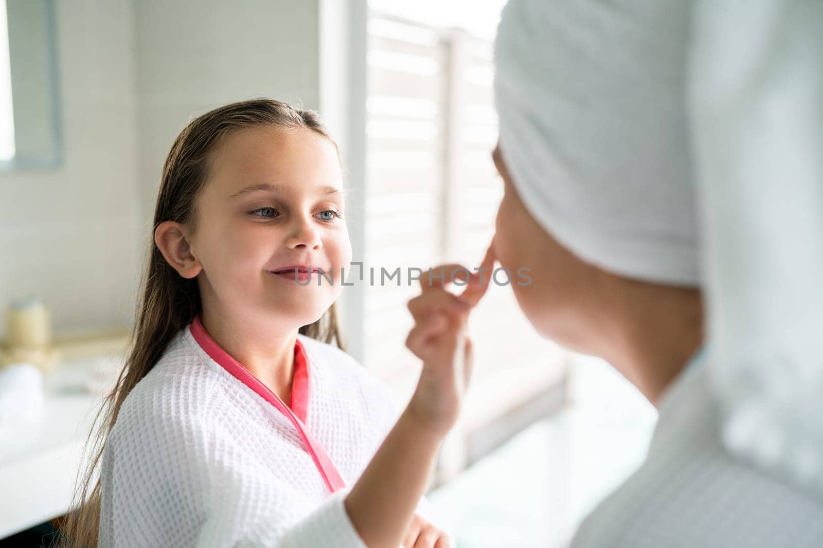 Daughter Child Home Lifestyle Together. Cream Cosmetics Spa