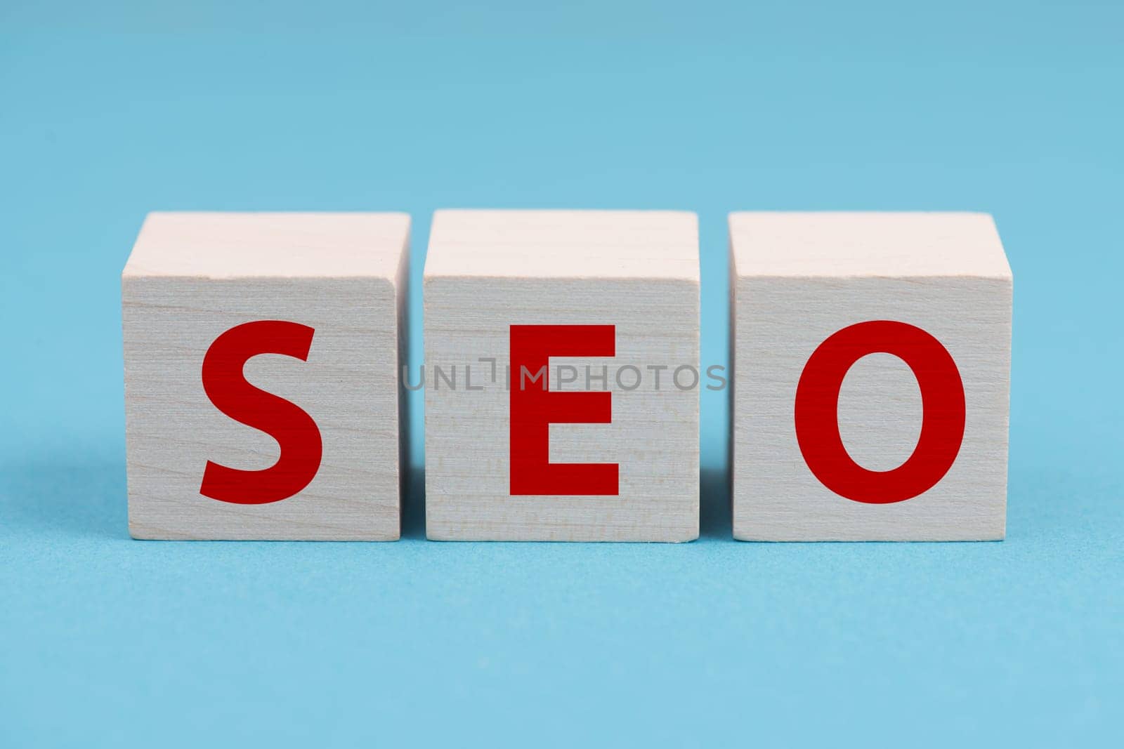 SEO is standing on cubes, website optimization, ranking strategy, search engine