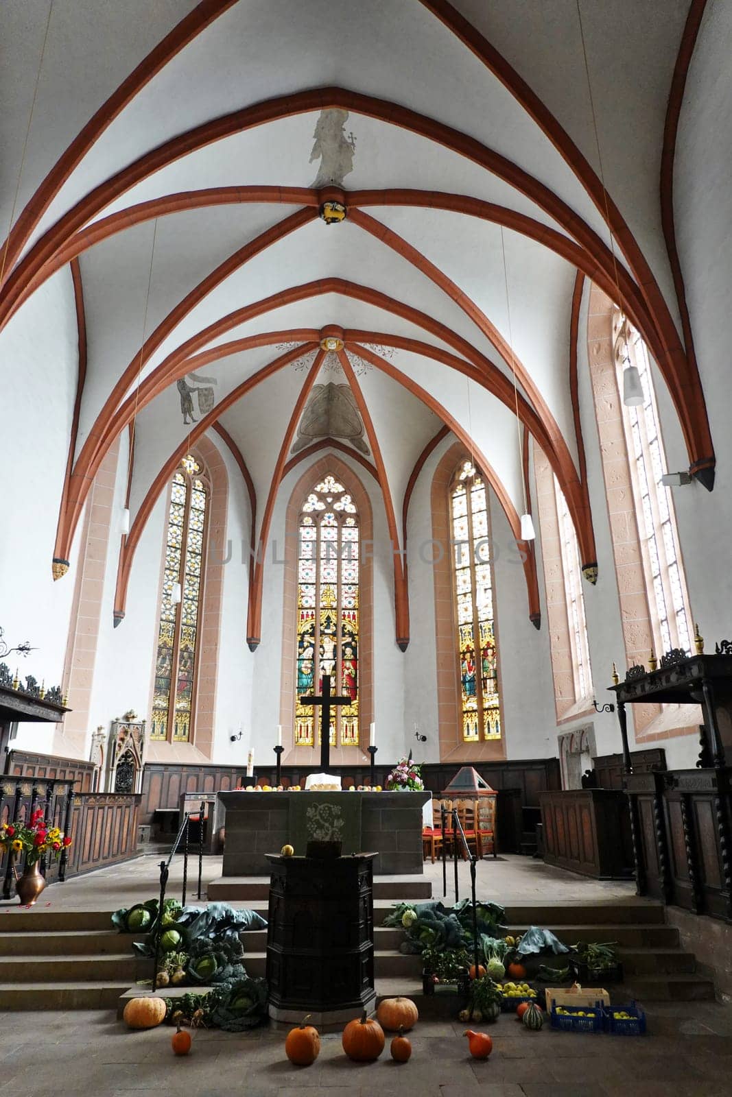 Innenansicht der evangelischen Liebfrauenkirche, Hessen, Deutschland, Grebenstein