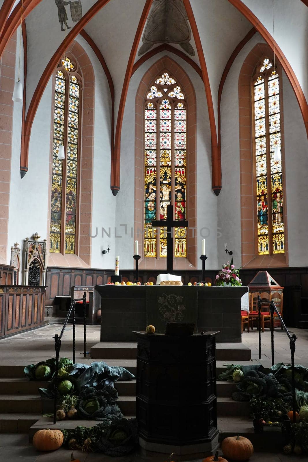 Innenansicht der evangelischen Liebfrauenkirche, Hessen, Deutschland, Grebenstein