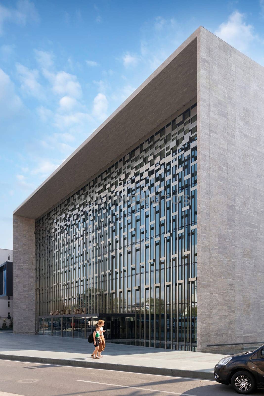 Istanbul, Turkey - September 2 2022: Ataturk Cultural Center, or Ataturk Kultur Merkezi, abbreviated AKM, a concert hall, theatre and cultural centre located on the east side of Taksim Square, Beyoglu