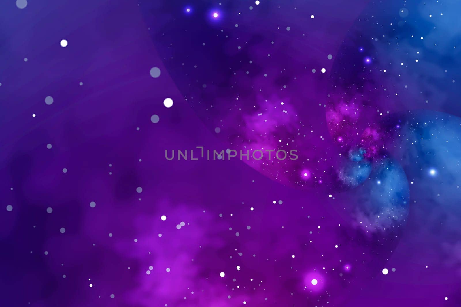 Starry background with blue and violet nebula. Concept for space, astronomy, galaxy, universe