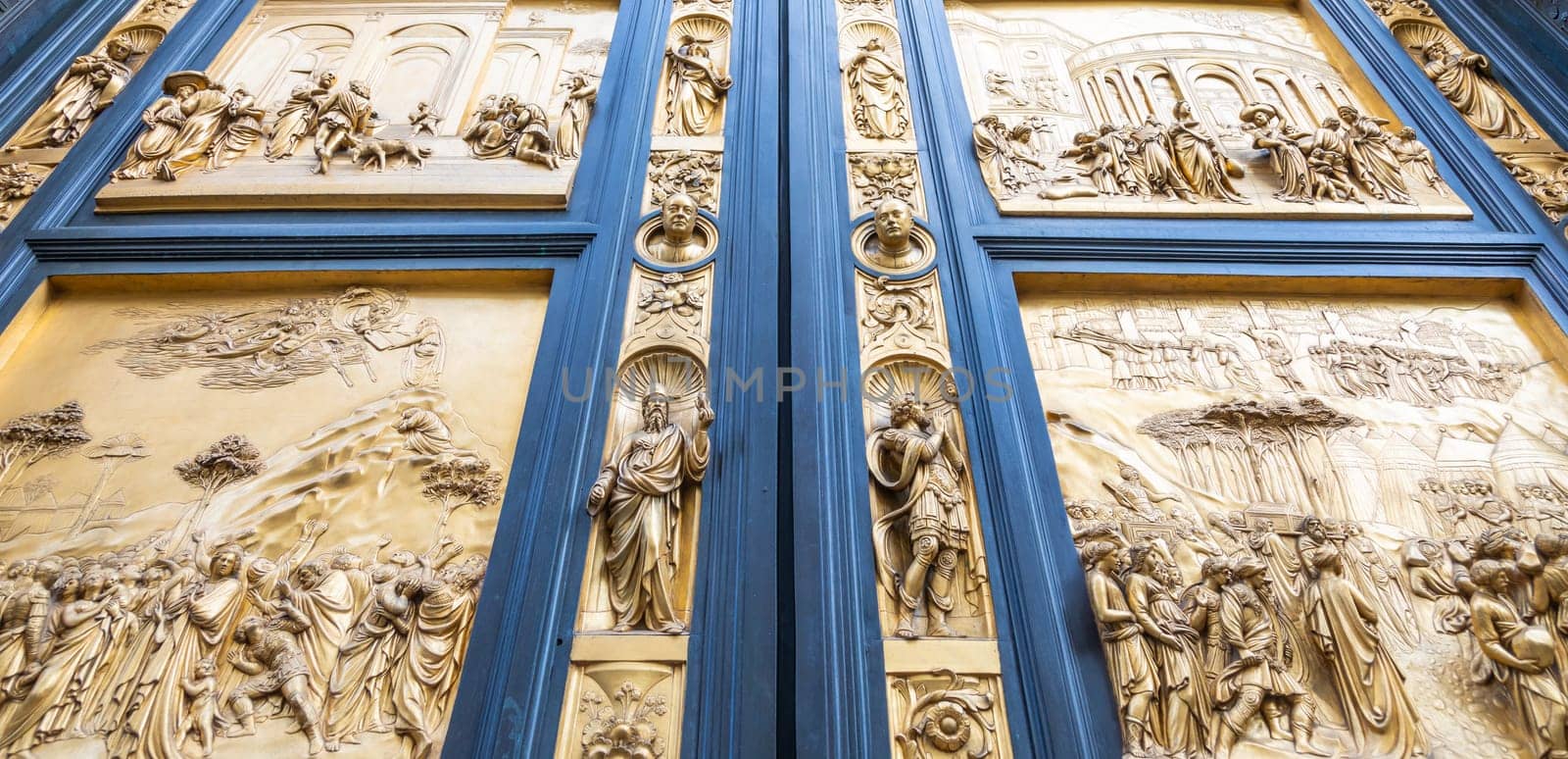 Florence Gate of Paradise: main old door of the Baptistry of Florence - Battistero di San Giovanni - located in front of the Cathedral of Santa Maria del Fiore