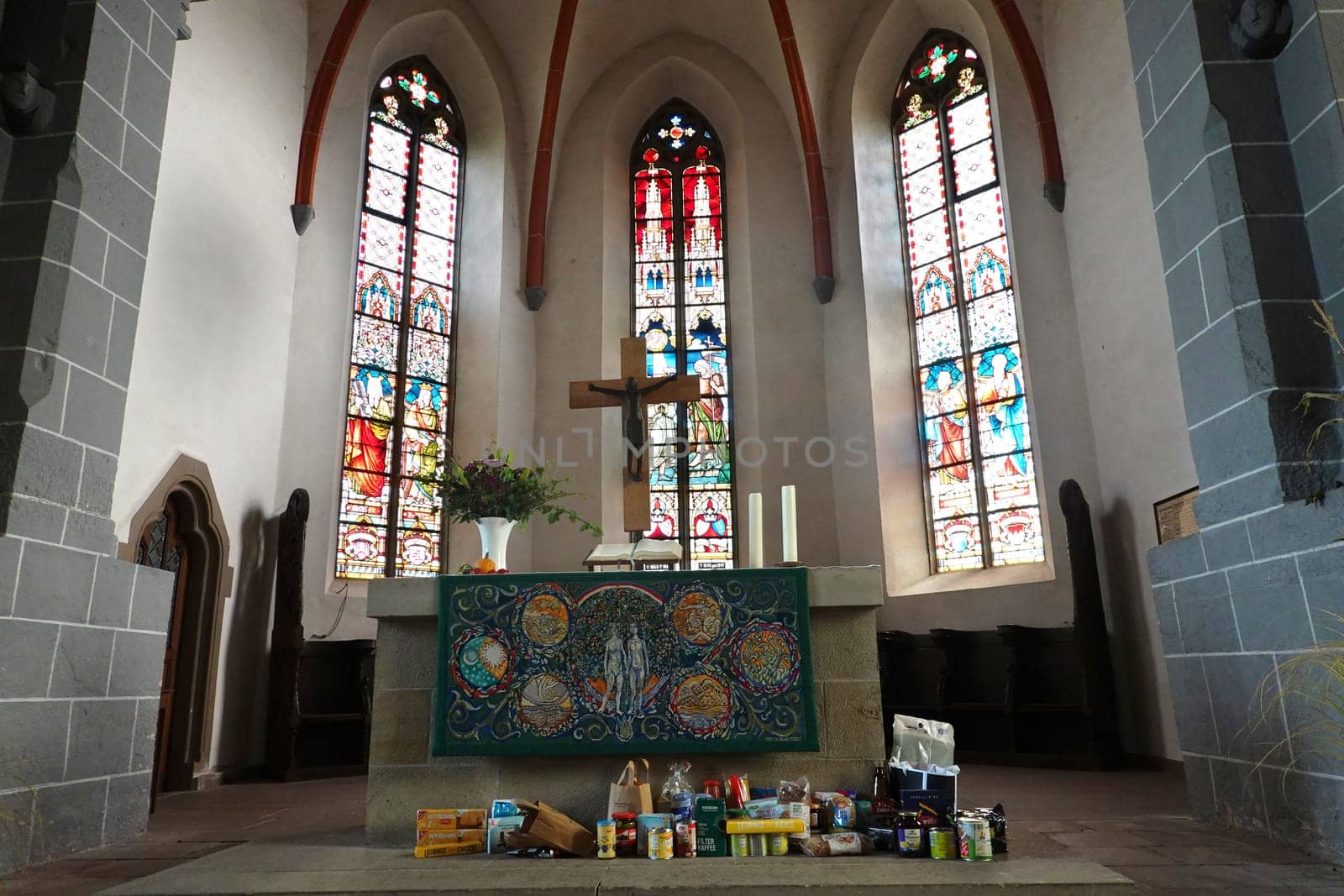 Innenansicht der evangelische Altstädter Kirche aus dem 12. Jahrhundet, Hessen, Deutschland, Hofgeismar