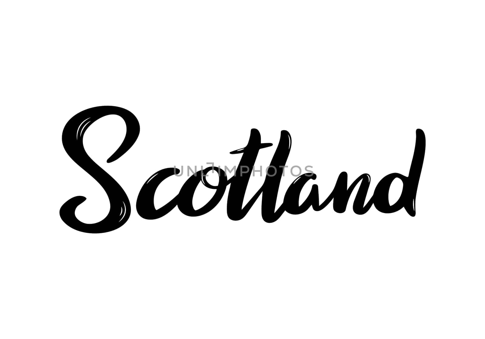 Scotland Lettering. Handwritten country name. Vector design template.