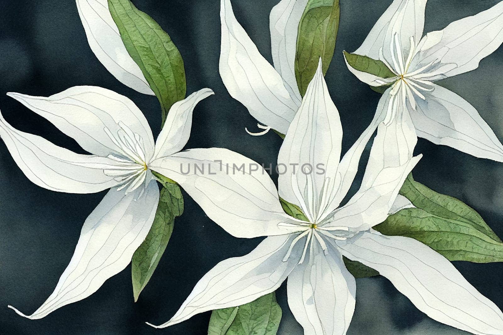 Jasminum officinale, common jasmine. Jasmine is a genus of shrubs and vines in the olive family (Oleaceae).