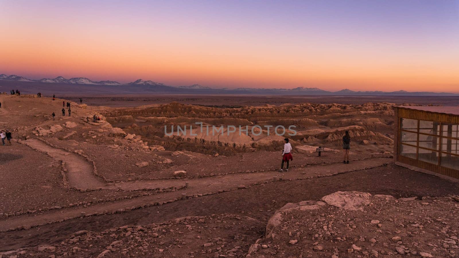 Looking sunset at Moon Valley Valle de la luna near San Pedro de Atacama in Chile.