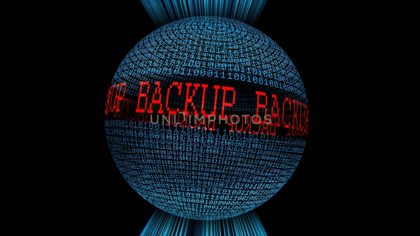 Back up binary data sphere concept,Back up binary data sphere concept