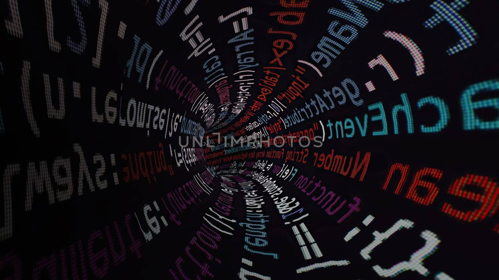 Driving through code data tunnel,Driving through code data tunnel