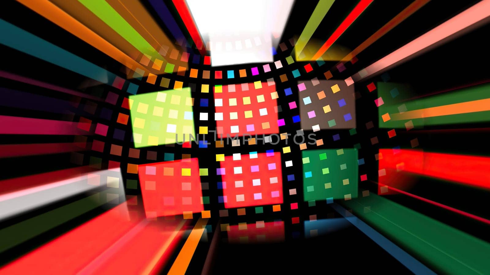 Colorful pixels on rotating sphere,Colorful pixels on rotating sphere