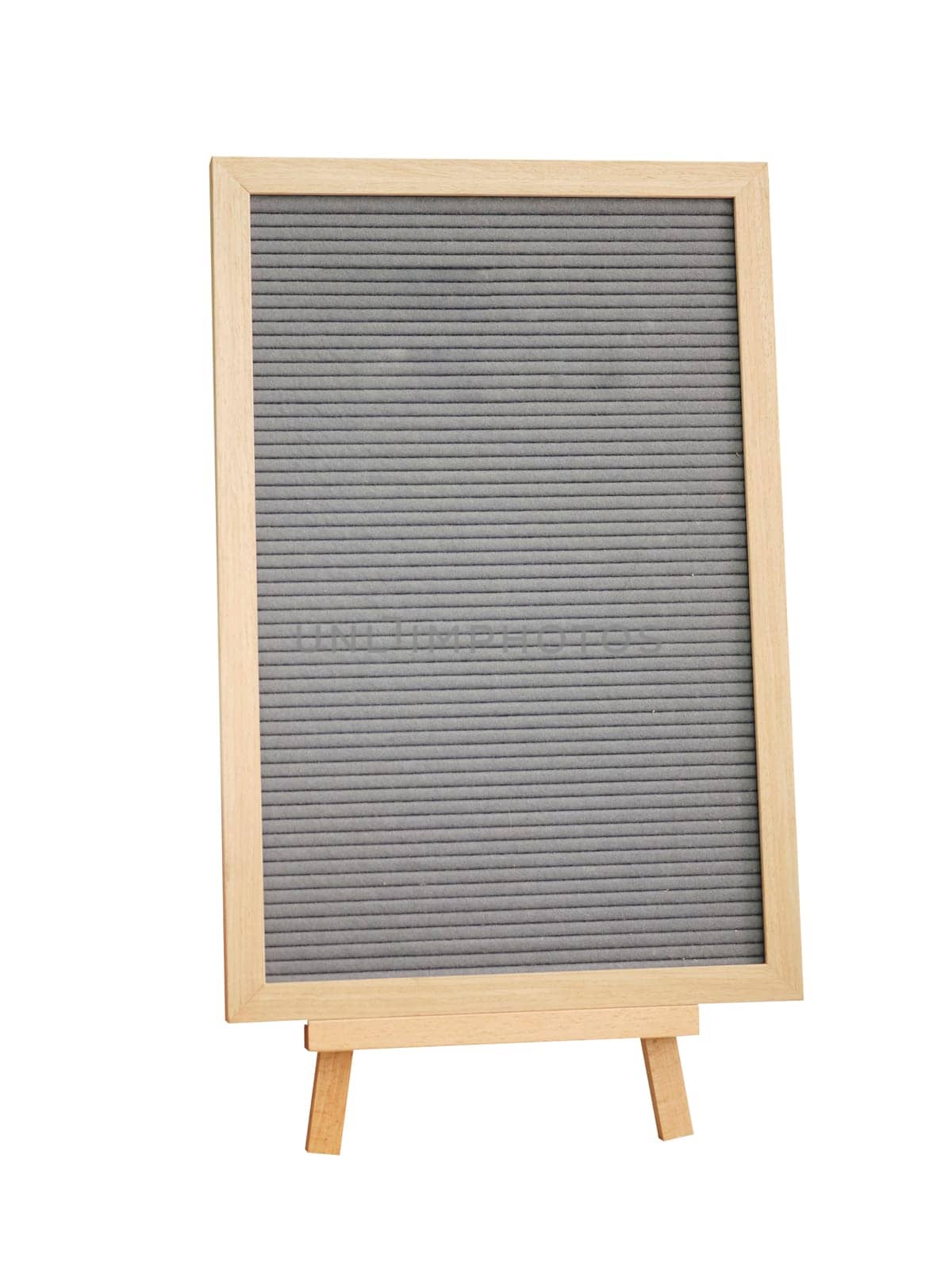 Empty gray felt Board in a wooden frame. SPACE FOR TEXT