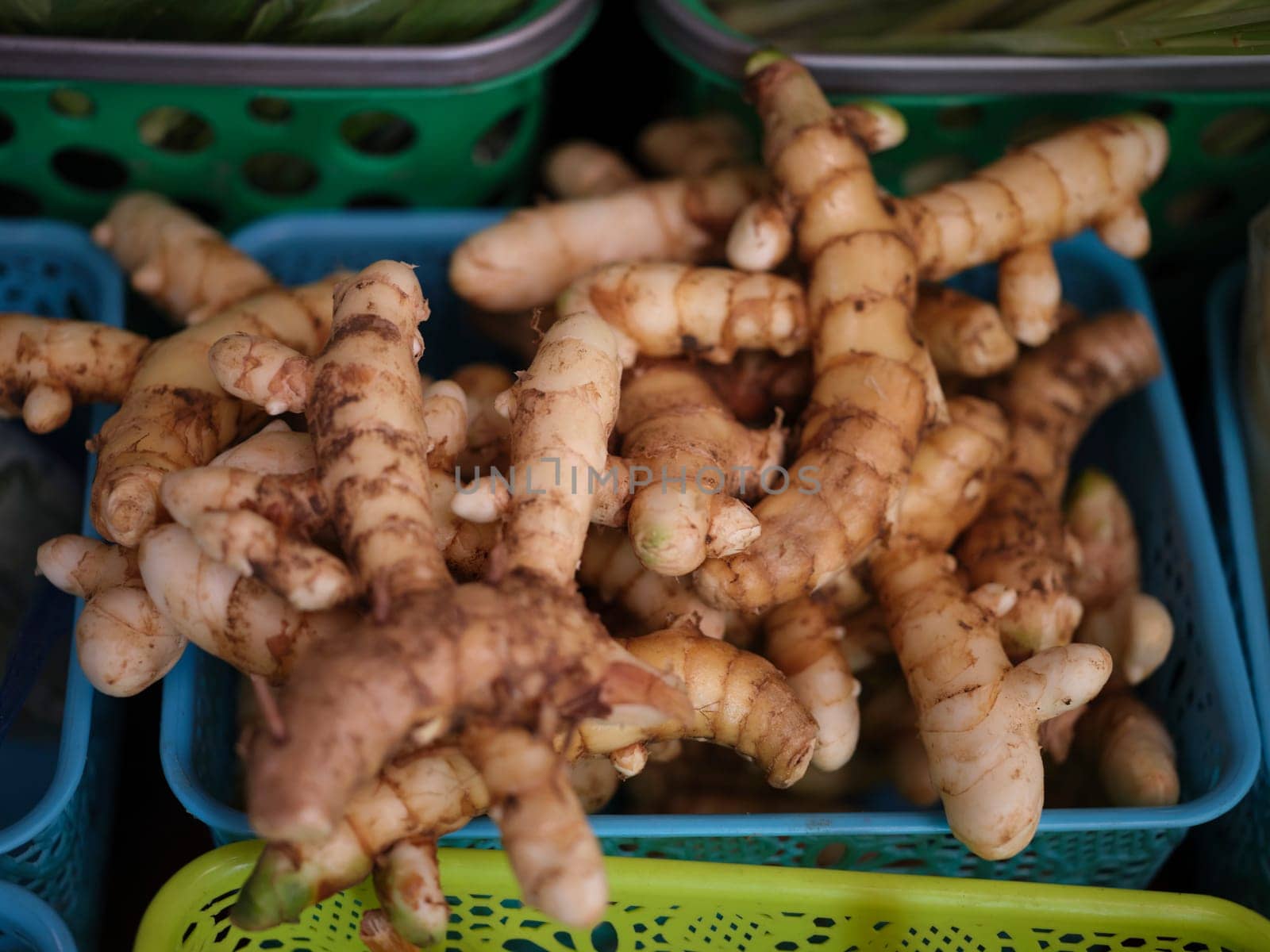 THAI market with various colorful fresh vegetables