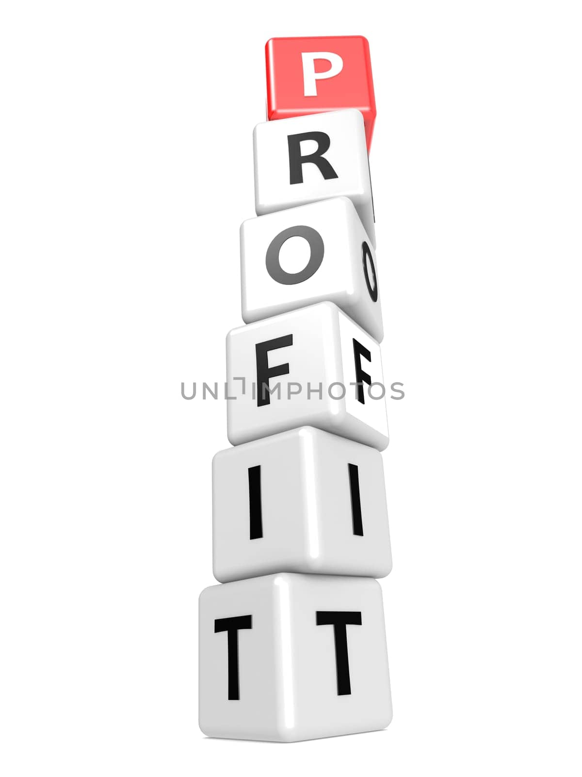 Buzzword profit concept image with hi-res rendered artwork that could be used for any graphic design.