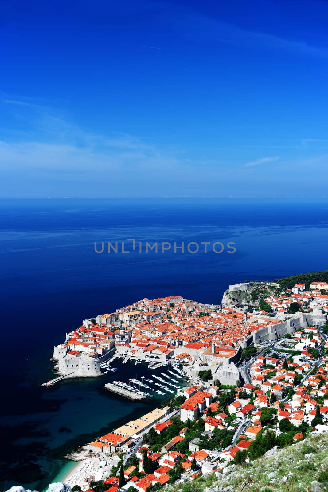 Aerial view of Dubrovnik, Croatia.