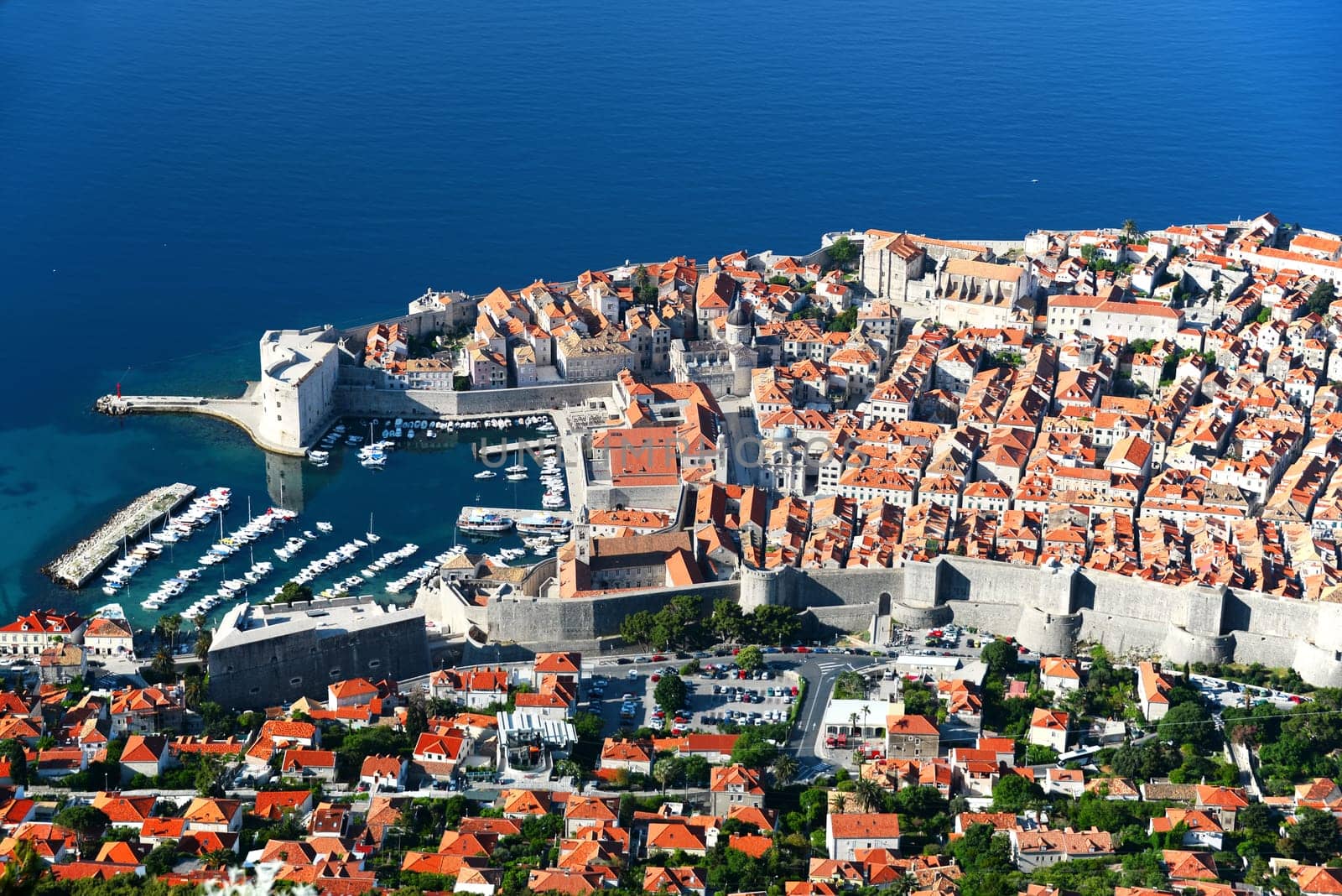 Aerial view of Dubrovnik, Croatia.
