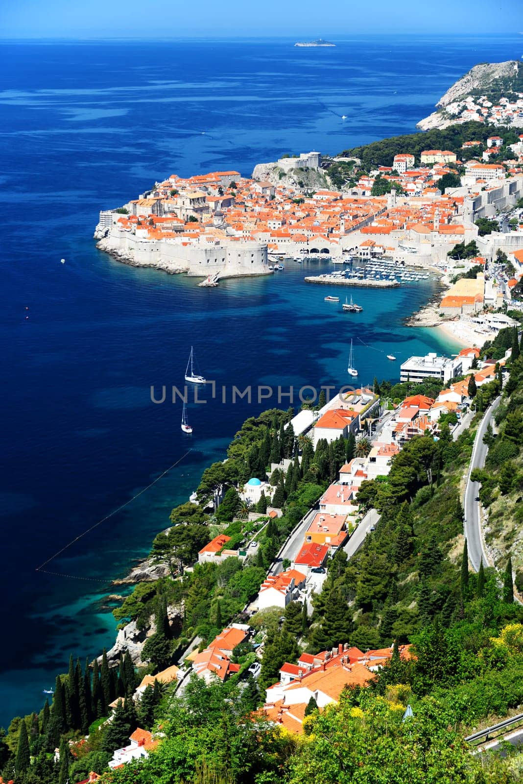Aerial view of Dubrovnik, Croatia.